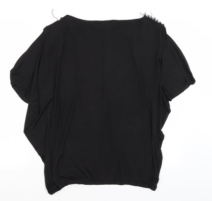 Womens UK Size M Wallis Black Basic Blouse