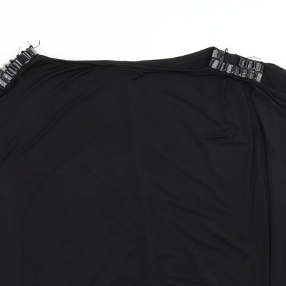 Womens UK Size M Wallis Black Basic Blouse