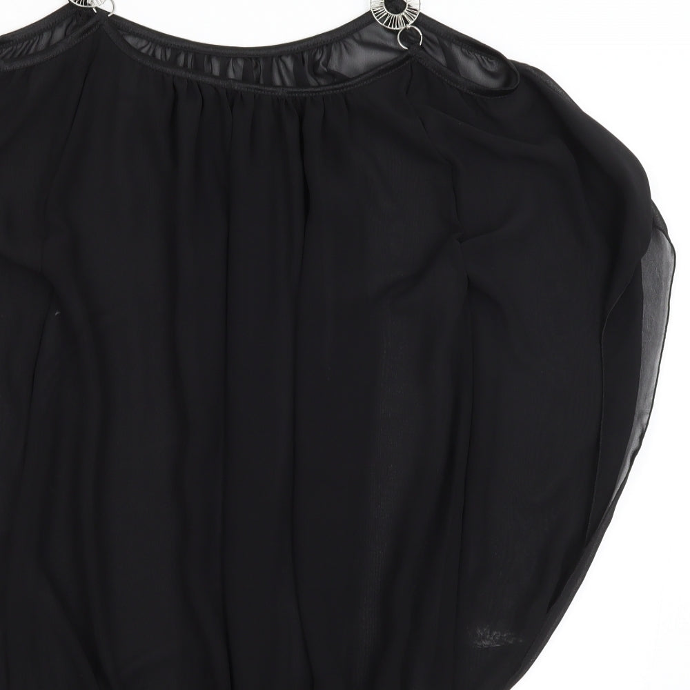 Womens UK Size S Preworn Black Tunic Blouse