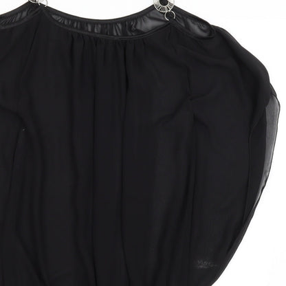 Womens UK Size S Preworn Black Tunic Blouse