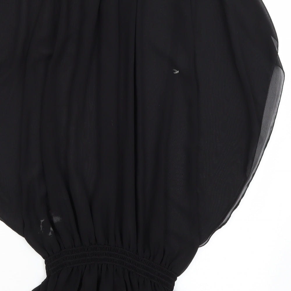 Womens UK Size S Preworn Black Tunic Blouse