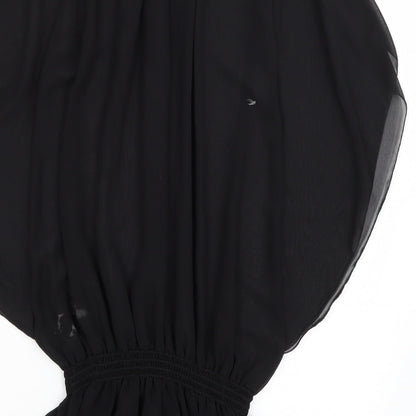 Womens UK Size S Preworn Black Tunic Blouse