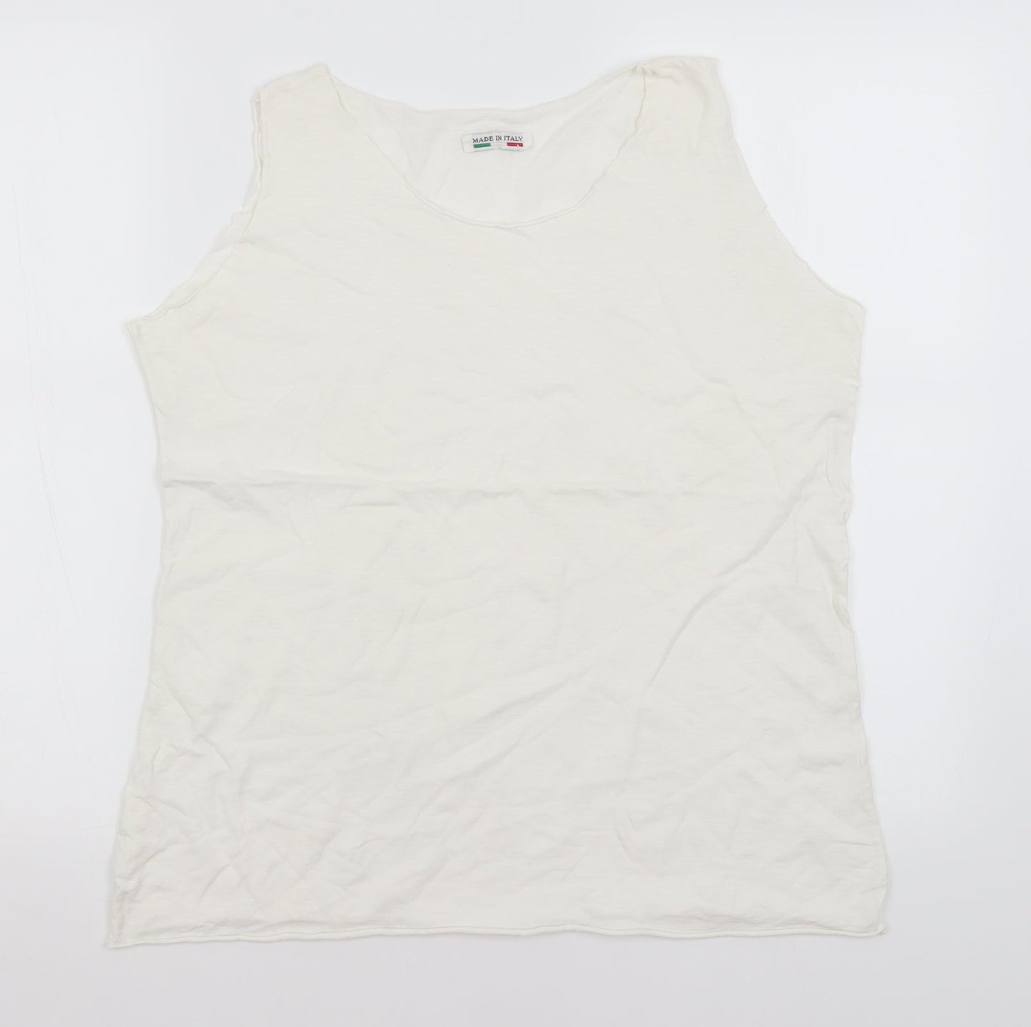 Womens UK Size L Preworn White Basic Tank