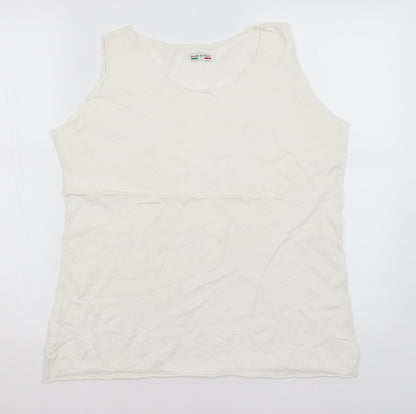 Womens UK Size L Preworn White Basic Tank