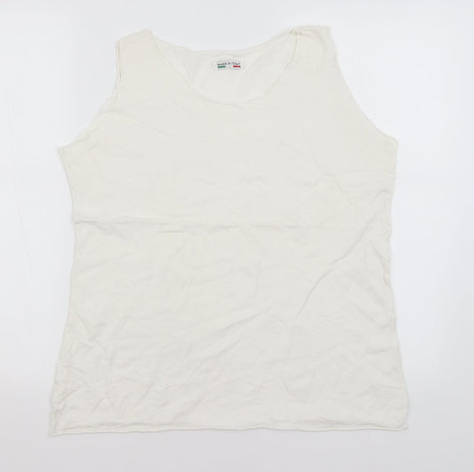 Womens UK Size L Preworn White Basic Tank