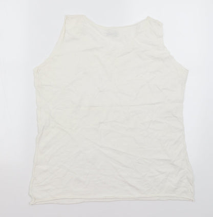 Womens UK Size L Preworn White Basic Tank