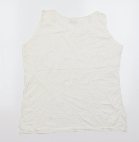 Womens UK Size L Preworn White Basic Tank