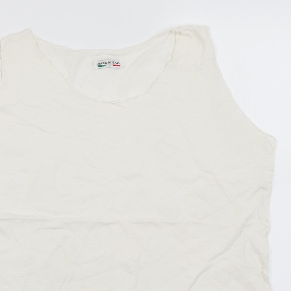 Womens UK Size L Preworn White Basic Tank
