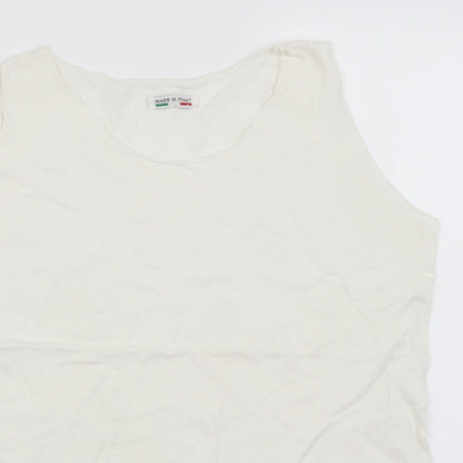 Womens UK Size L Preworn White Basic Tank