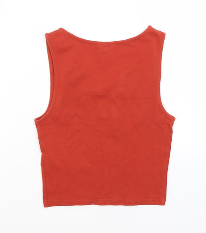 Womens UK Size 8 Topshop Red Cropped Tank