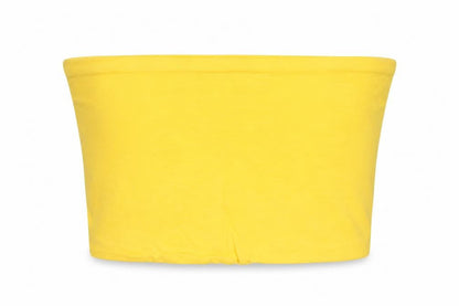 Front view of Topshop women’s yellow cropped t-shirt, size UK 8