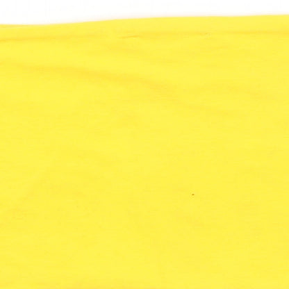 Womens UK Size 8 Topshop Yellow Cropped T-Shirt