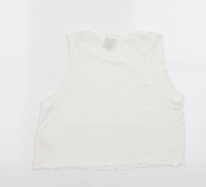 Topshop Womens White   Cropped Tank Size 10