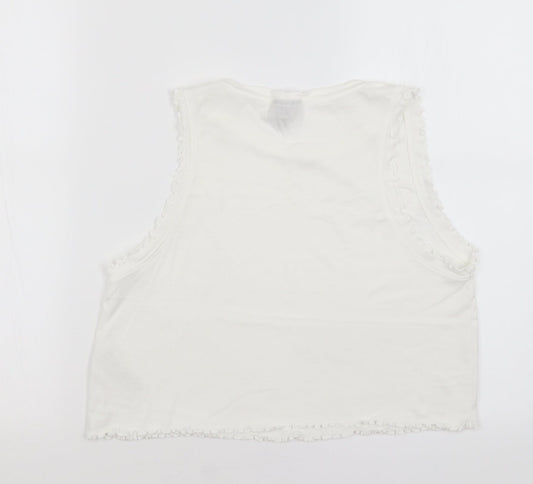 Topshop Womens White   Cropped Tank Size 10