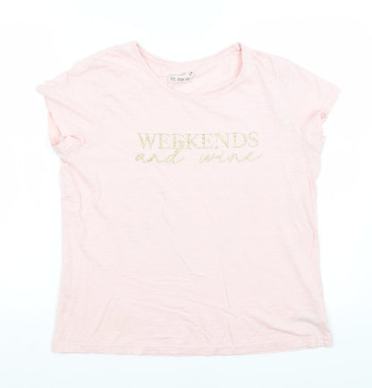 F&F Womens Pink   Basic T-Shirt Size 12  - Weekends & Wine