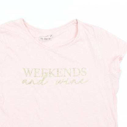 F&F Womens Pink   Basic T-Shirt Size 12  - Weekends & Wine