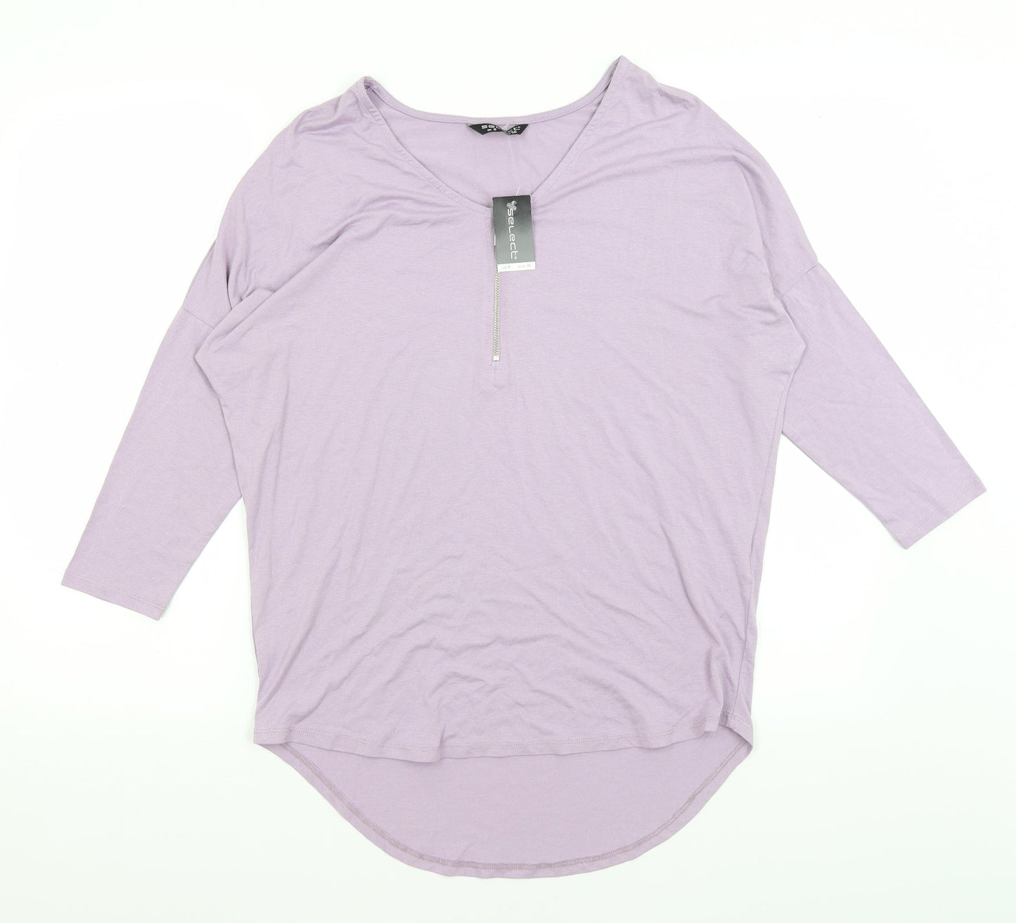 Womens UK Size 8 Select Purple Basic T-Shirt