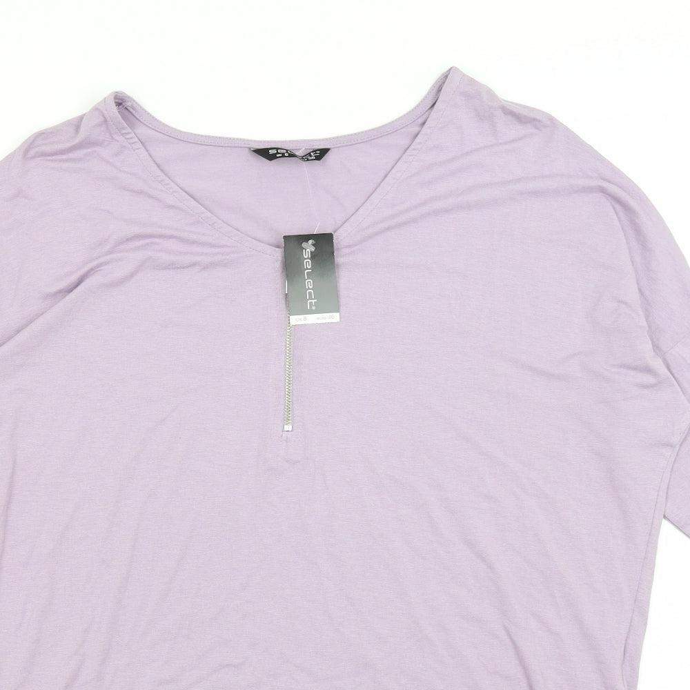 Womens UK Size 8 Select Purple Basic T-Shirt