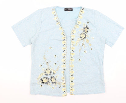 Li Bass Womens Blue   Basic T-Shirt Size M