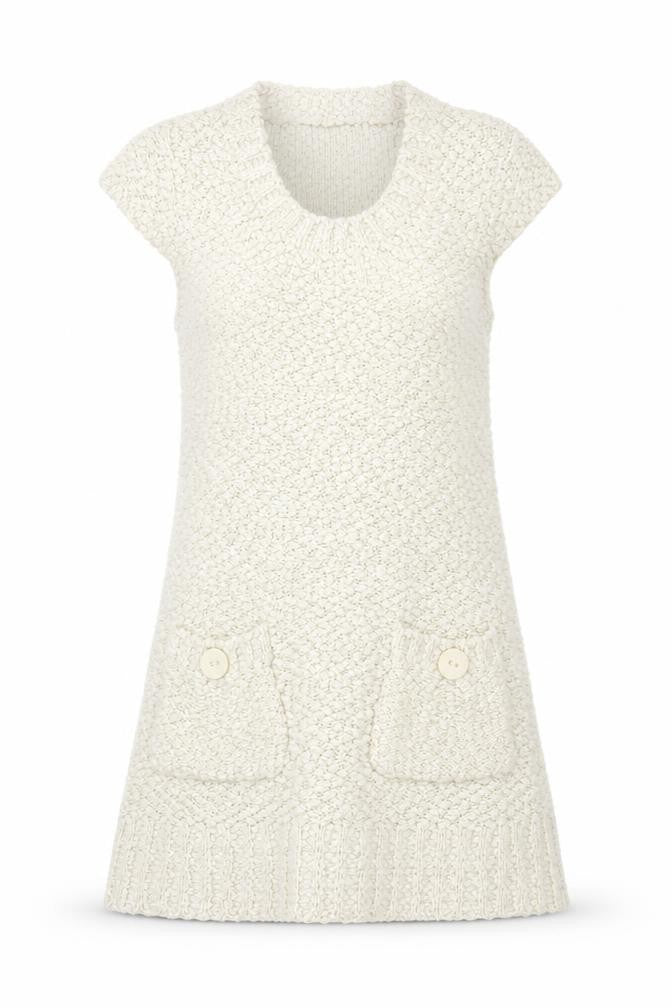 Front view of New Look women’s ivory fit & flare, size UK 12