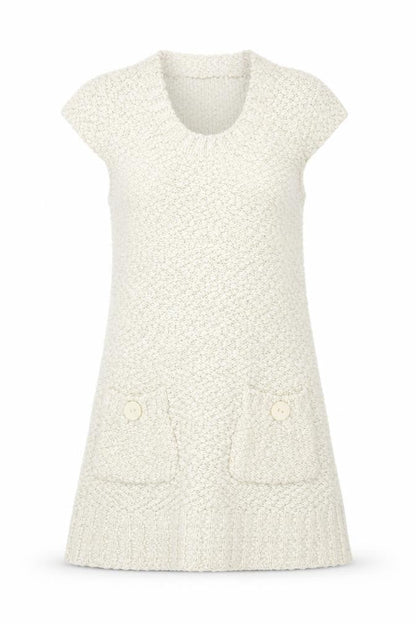 Front view of New Look women’s ivory fit & flare, size UK 12