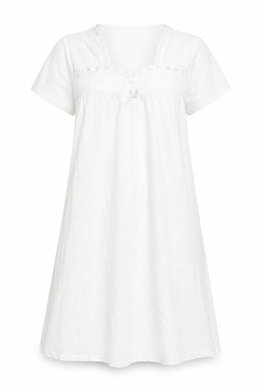 Front view of Marks & Spencer women’s white fit & flare, size UK 12
