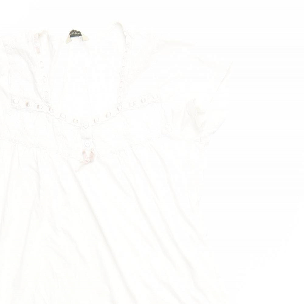 M&S Womens White   Fit & Flare  Size 12