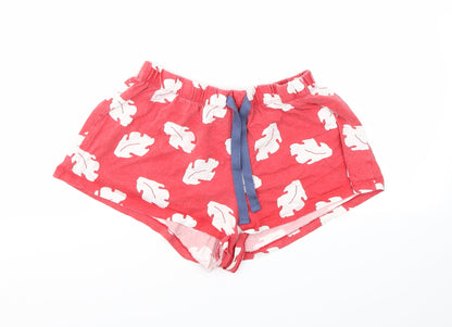 PRIMARK  Womens Red   Cut-Off Shorts Size 10 - STRECHY WAISTBAND