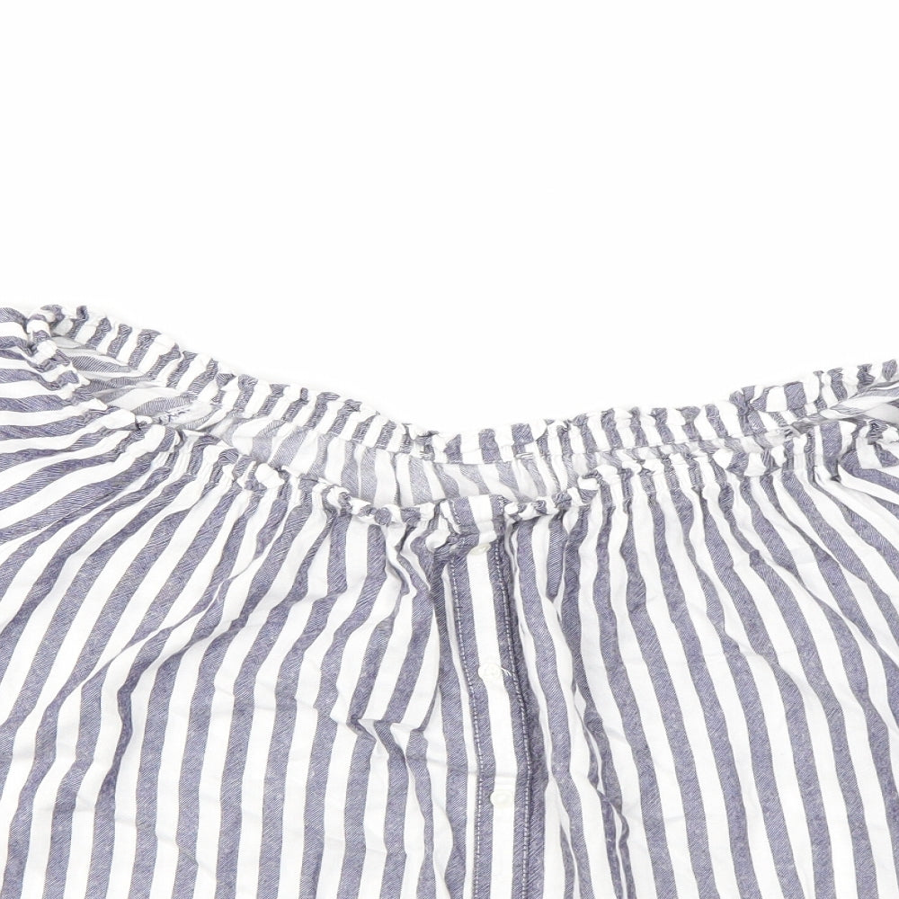 Primark Womens Ivory Striped  Basic T-Shirt Size 10