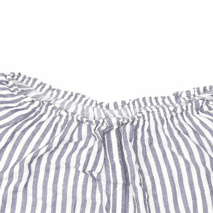 Primark Womens Ivory Striped  Basic T-Shirt Size 10