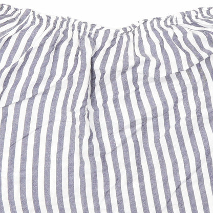 Primark Womens Ivory Striped  Basic T-Shirt Size 10