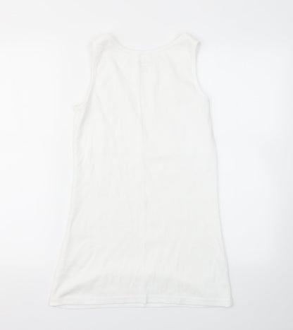Womens UK Size 14 SOUTH White Basic T-Shirt