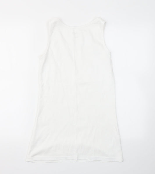 Womens UK Size 14 SOUTH White Basic T-Shirt