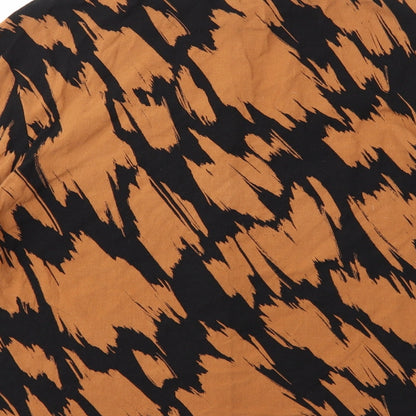 George Womens Brown Geometric  Basic T-Shirt Size 8