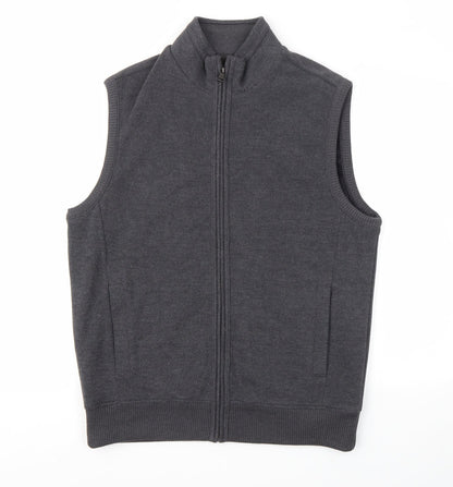 Womens UK Size M M&S Grey Full Zip Jumper