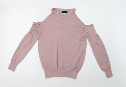 Additional front view of Primark women’s pink pullover sweatshirt, size UK 8