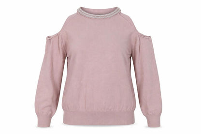 Front view of Primark women’s pink pullover sweatshirt, size UK 8