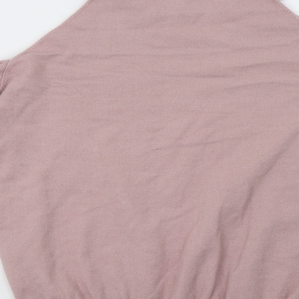 Brand and care label for Primark women’s pink pullover sweatshirt, size UK 8