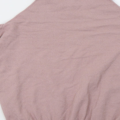 Brand and care label for Primark women’s pink pullover sweatshirt, size UK 8