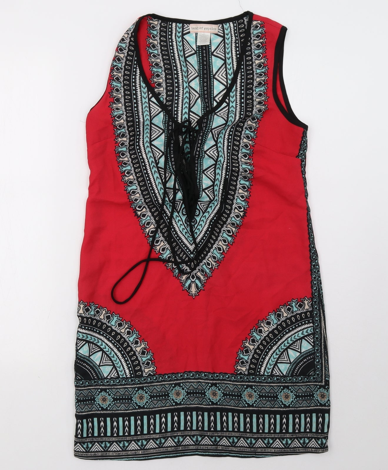 Band of Gypsies Womens Red Geometric  A-Line  Size S