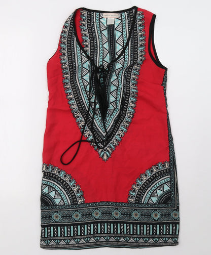 Band of Gypsies Womens Red Geometric  A-Line  Size S