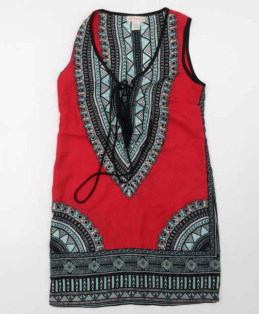 Band of Gypsies Womens Red Geometric  A-Line  Size S