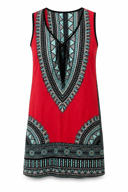 Front view of Band of Gypsies women’s red geometric a-line, size S