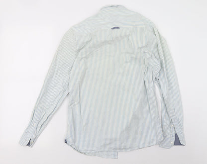 Cedar Wood State Mens White Striped   Polo Size S