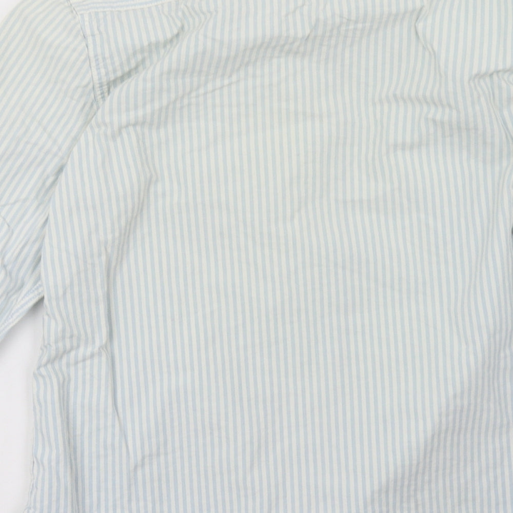 Cedar Wood State Mens White Striped   Polo Size S