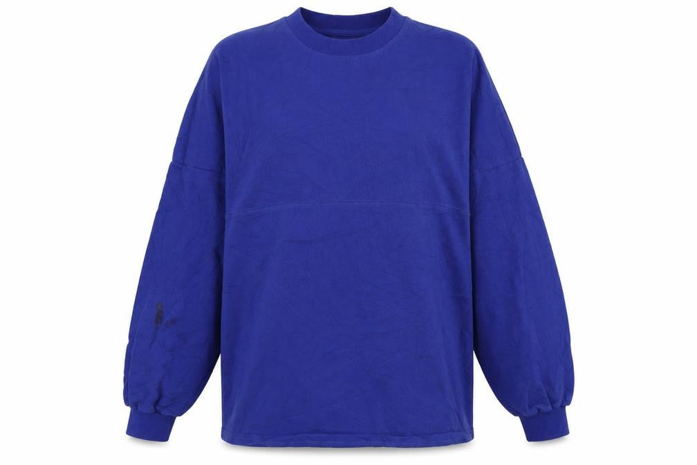 Front view of raja women’s blue pullover sweatshirt, size M