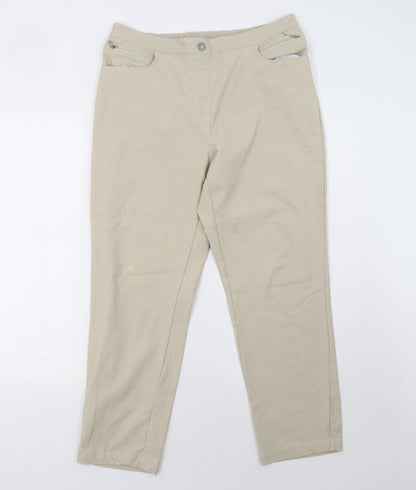 Womens UK Size 18 Preworn Regular Fit  Beige Trousers