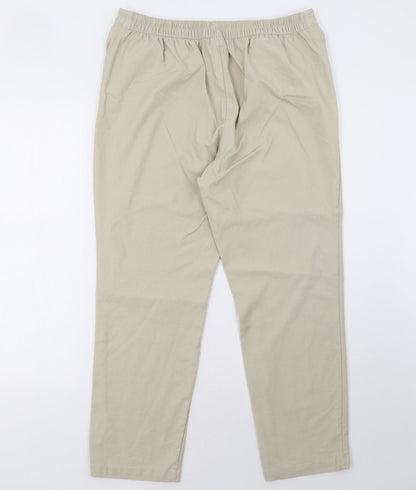 Womens UK Size 18 Preworn Regular Fit  Beige Trousers
