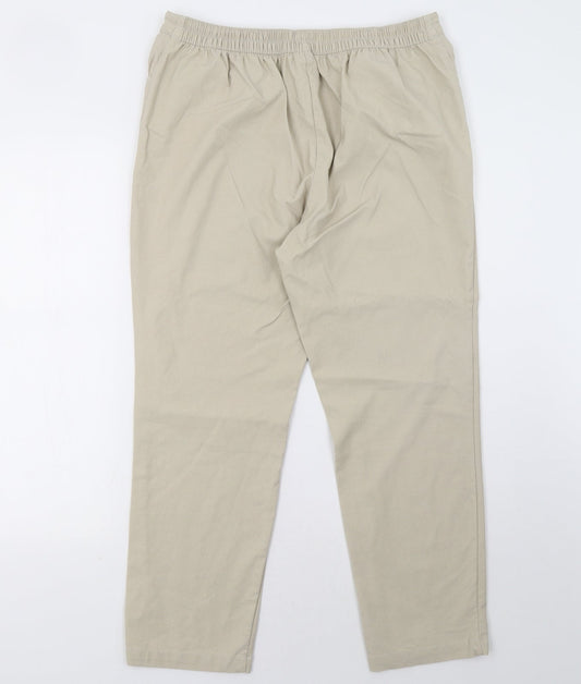 Womens UK Size 18 Preworn Regular Fit  Beige Trousers