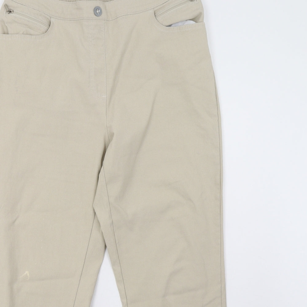 Womens UK Size 18 Preworn Regular Fit  Beige Trousers
